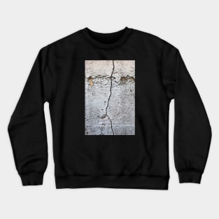 Single crack on a rough concrete texture Crewneck Sweatshirt